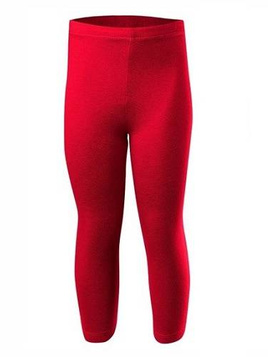 Legging sport 3/4 jambe pour femme et homme coton enfant rouge