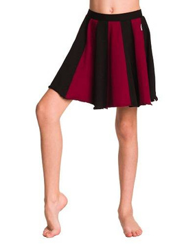 Flared cotton skirt with full circle for girls from ECO-LINE - black burgundy