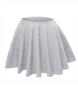 Gonna a ruota svasata - grigio melange