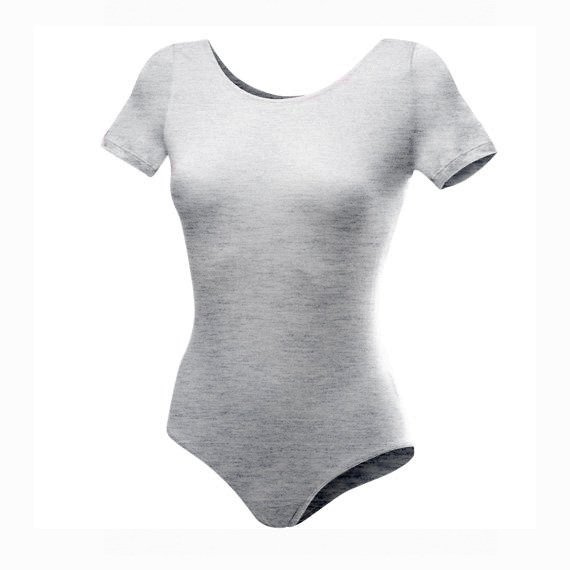 Gymnastic short-sleeved B100K body training - heather gray.