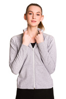 Sport-Sweatshirt mit Stehkragen und Taschen melange grau