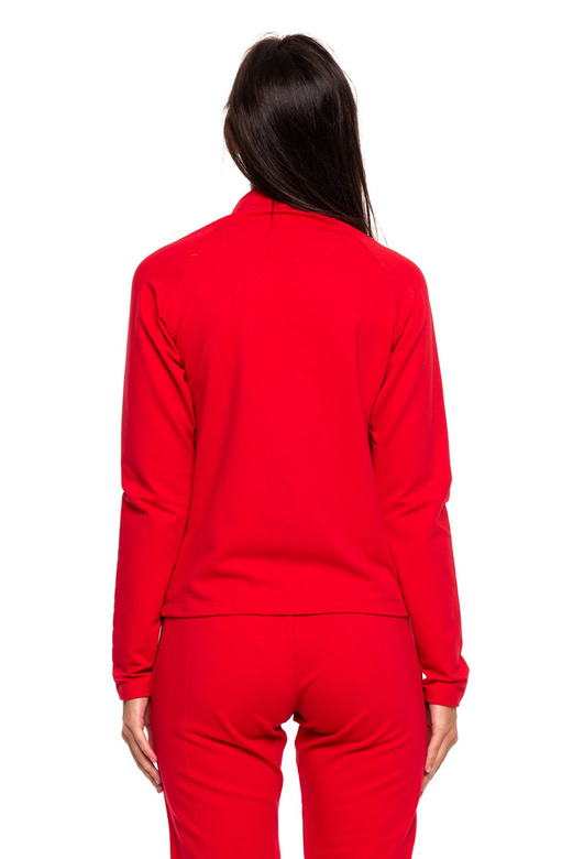 Sweat-shirt de sport avec col montant, fermeture éclair et poches, rouge