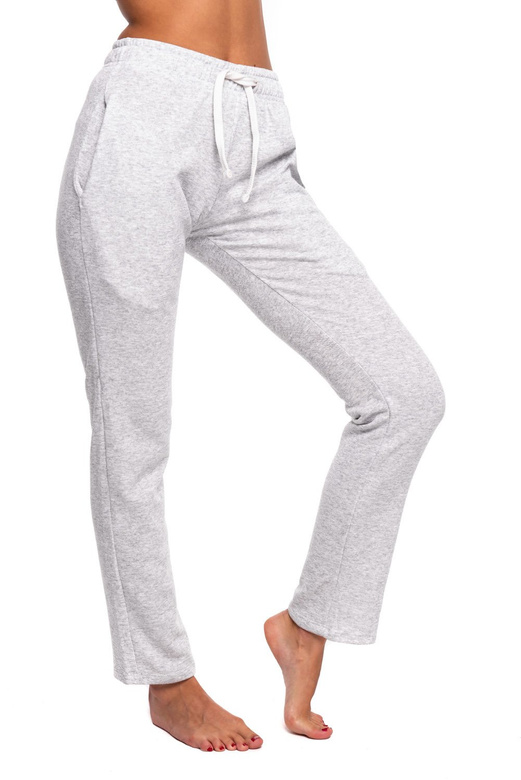Pantaloni de trening lungi, drepti, gri melange