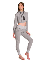 Pantalon de survêtement moulant femme gris chiné
