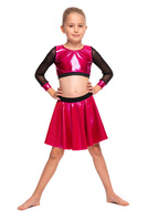 Falda circular metalizada brillante FUCSIA