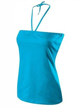 Turquoise corset top with neck tie