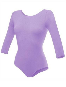 Gymnastics Training Body with 3/4 Sleeve in Heather Purple - B10034