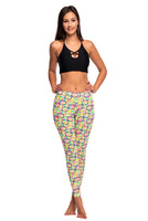 Leggings lunghi per bambini sportivi da donna a cerchi colorati