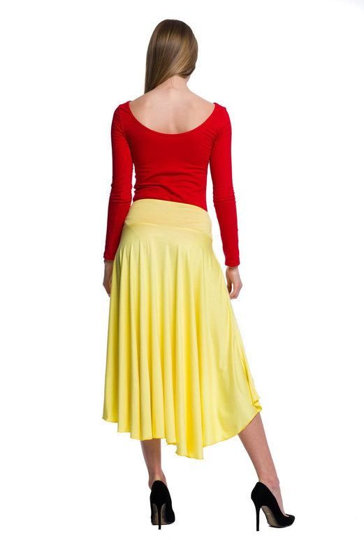 Asymmetrisk cirkel kjol - citron