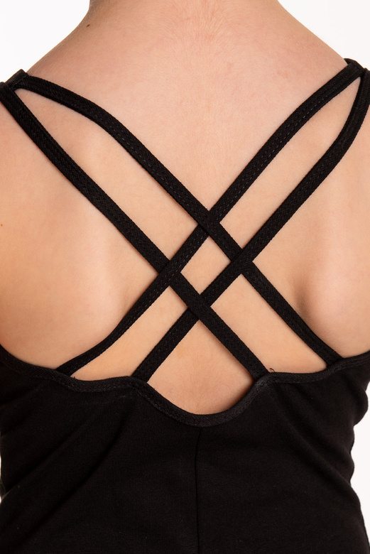 Body allenamento ginnastica donna e bambino con spalline SPIDER B103C nero