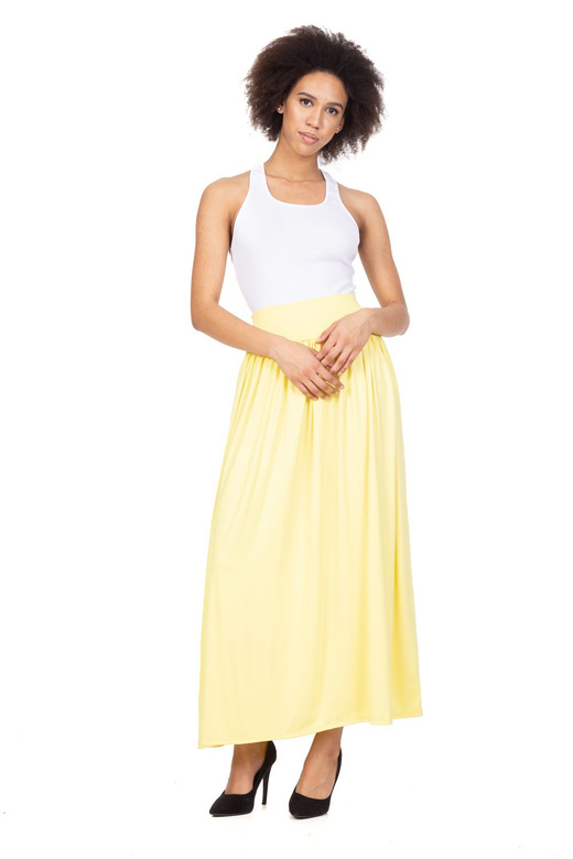 Maxi viscose skirt - lemon yellow