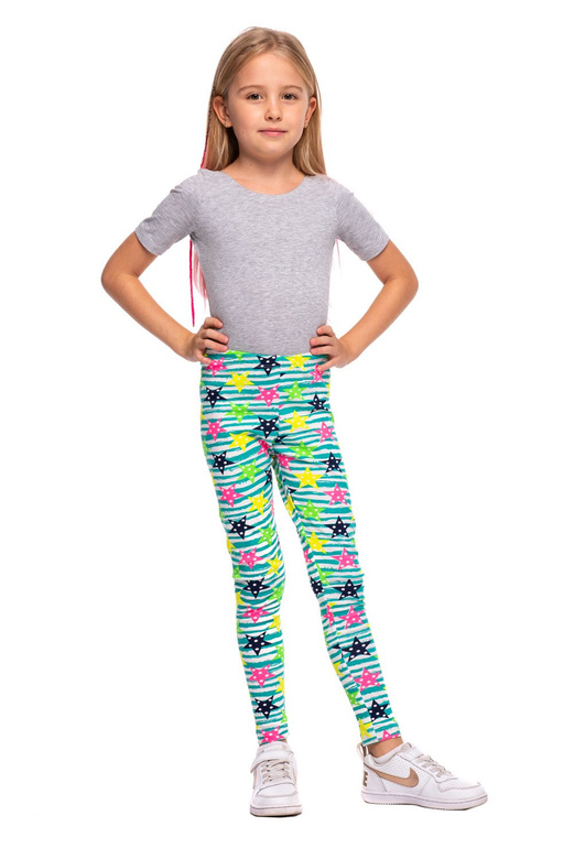 Leggings sportivi lunghi da bambino con fantasia a STELLE e strisce