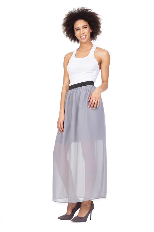 Maxi Chiffon Skirt - Grey