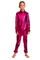 Metallic children's pants for a fusion performance.