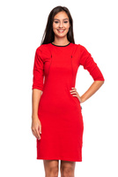 Women's Nursing Dress in Red Jersey Fabric