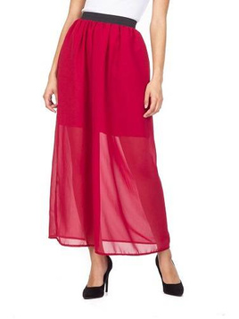 Gonna MAXI in chiffon - bordeaux