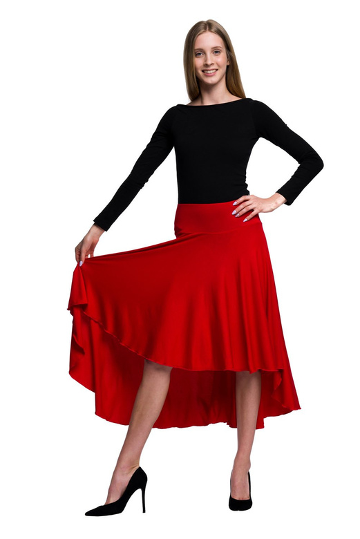 Jupe cercle asymétrique - rouge