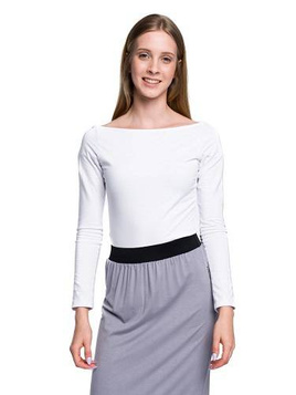 Vit bodysuit med båthals