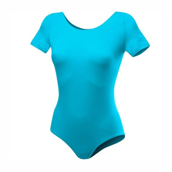 Body ginnico maniche corte B100K turchese