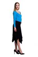 Body da donna snellente turchese con maniche lunghe