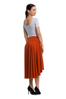 Asymmetric circle skirt - rust-colored