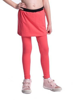Leggins largos con falda coral