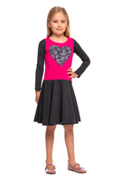 Abito fucsia grafite con CUORE