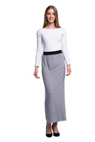 Falda entallada MAXI de viscosa - gris
