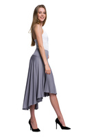 Asimetriškas apskritimas sijonas - pilkas