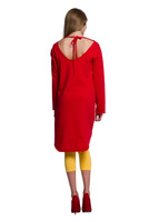 Tunika-Kleid mit Golddruck HERZ rot