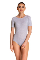 Body ginnastica manica corta B100K grigio melange
