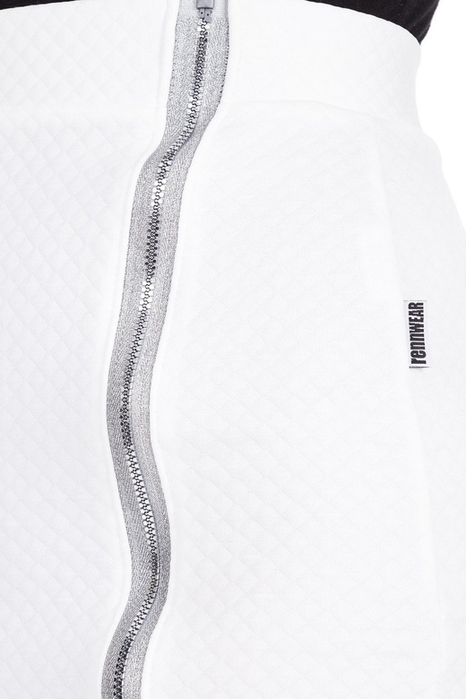 Gonna trapuntata PENCIL con cerniera bianca decorativa