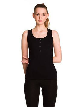 Ärmlös bomullsblus för kvinnor med svart rand