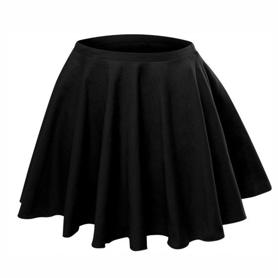 Flared Circle Skirt - Black.