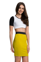 Fitted MIDI viscose skirt - pistachio