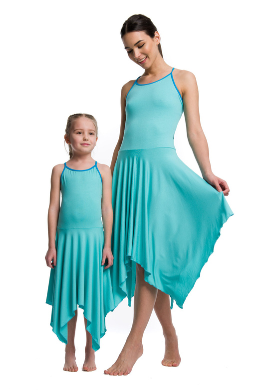 Quadratisches Kleid - türkis