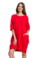 Kleid Tunika Sweatshirt Oversize für Frauen rot