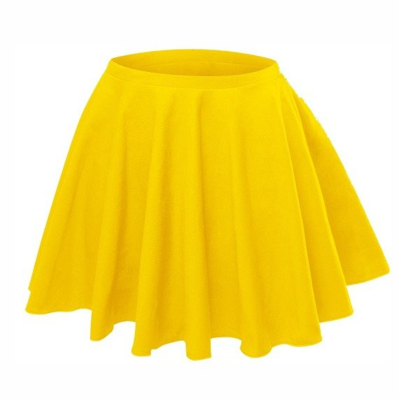 Circular Skirt with Flared Hemline - Yellow