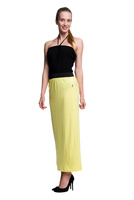 Taillierter MAXI-Viskoserock - Zitrone