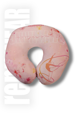 PINK ROSE | Poduszka podróżna - Rogal podróżny z gimnastyczką | sublimacja | rennWEAR