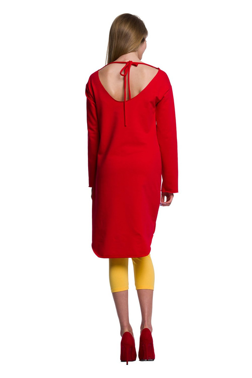 Tunika-Kleid mit Golddruck HERZ rot