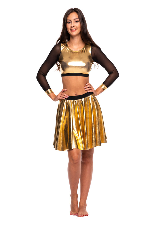 SET - Metallic top with mesh + metallic skirt