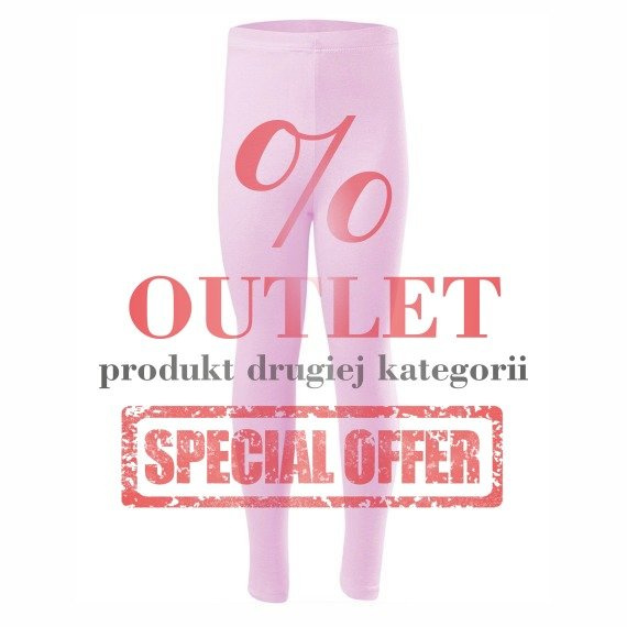 OUTLET Legginsy bawełniane długie różowy