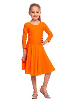 Tournament Dance Dress for Girls FIRST STEP Orange.