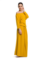 Vestido largo MAXI de viscosa - mostaza