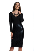 Jupe en cuir écologique noir