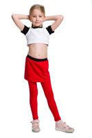 Legging long avec jupe rouge