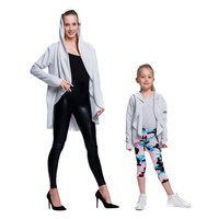 Cárdigan mujer y niño gris jaspeado