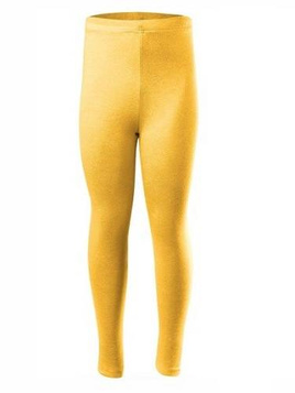 Cotton Yellow Sports Leggings for Women, Men, and Children with Long Legs.