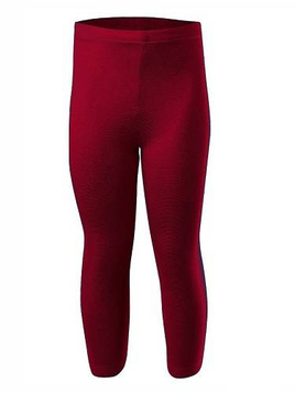 Legging de sport 3/4 jambes pour femme, homme et enfant, coton, bordeaux